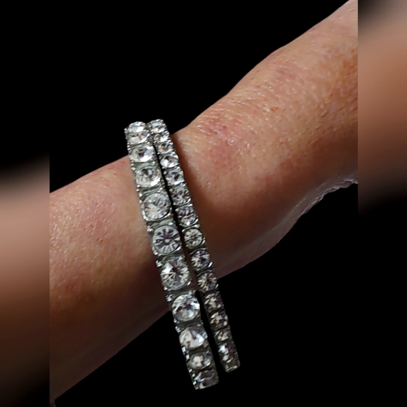 Vintage Silver & Crystal Bracelets (set of 2) - Picture 1 of 3